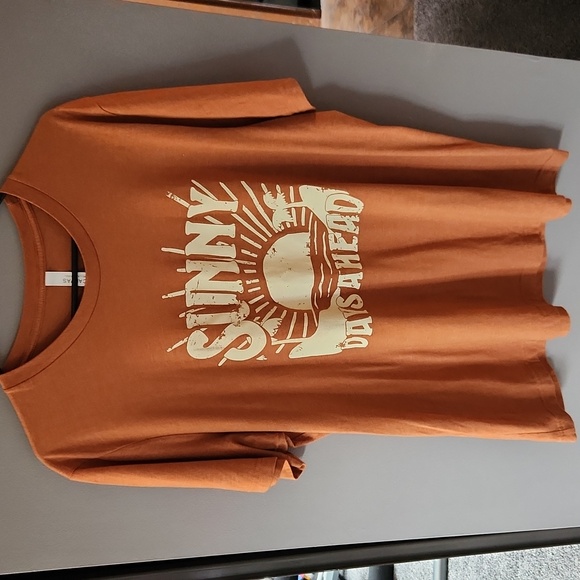 Pink Lily Tops - Pink Lily Sunny Days Ahead Crewneck Graphic T Shirt Top
